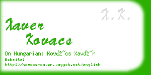 xaver kovacs business card
